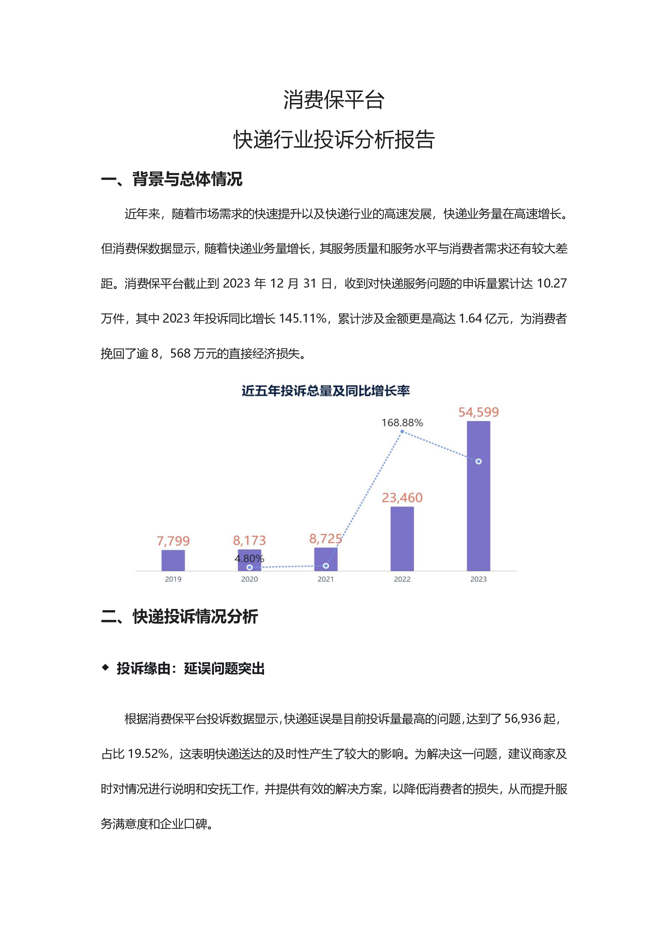 快递投诉分析报告
