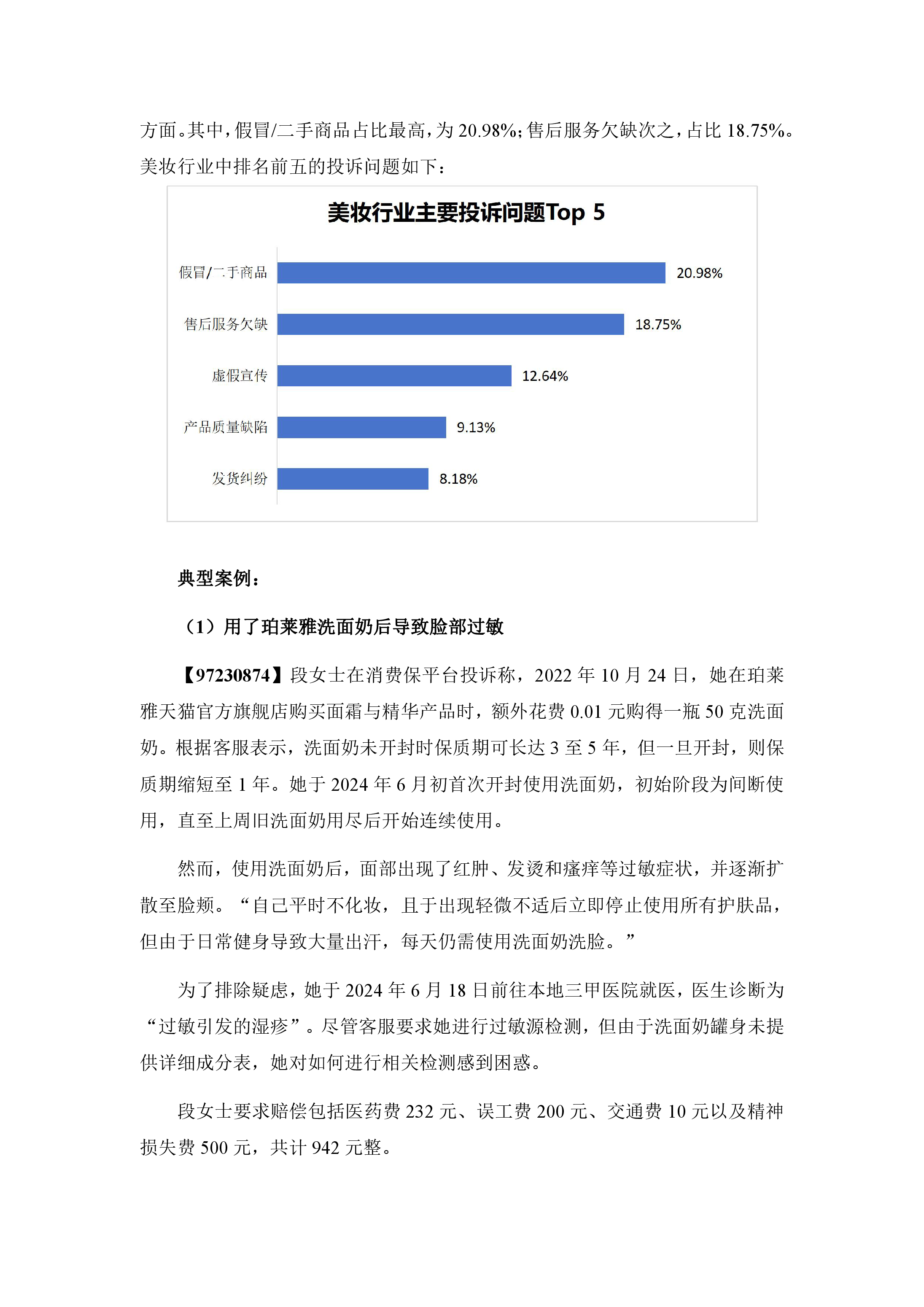 美妆行业投诉分析报告