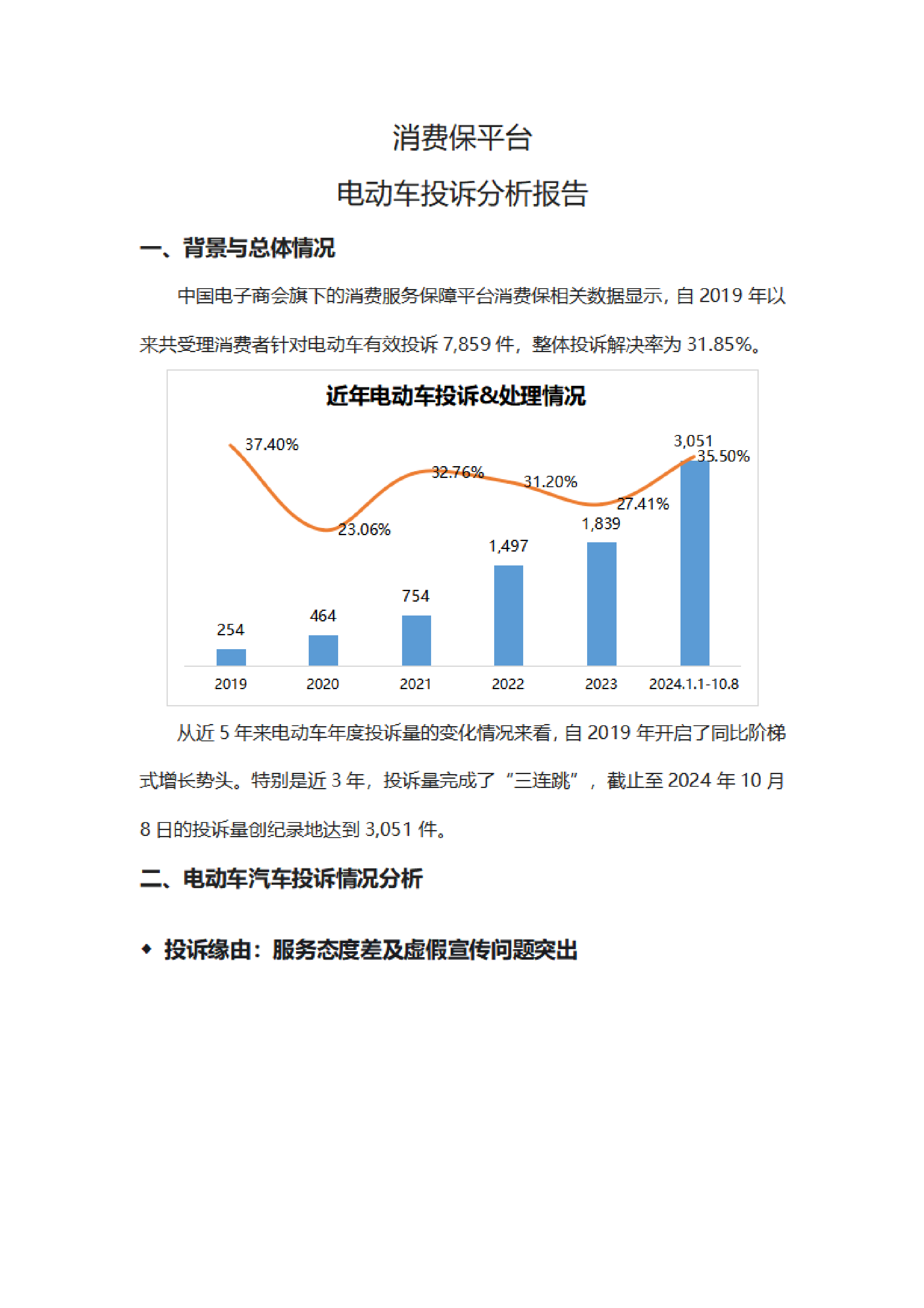 电动车投诉分析报告